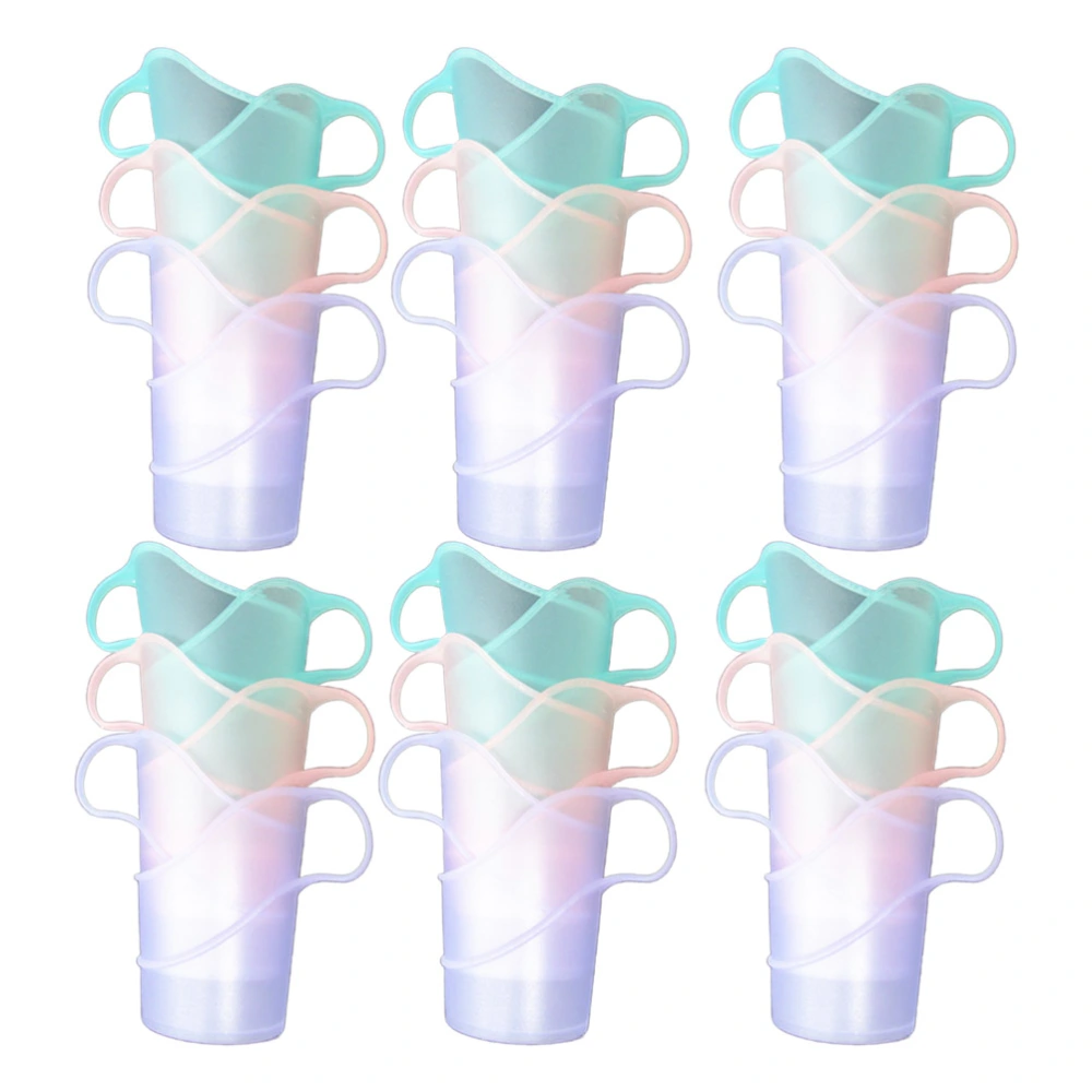 24pcs Disposable Paper Cup Holder Anti-scald Insulated Plastic Cup Stand Heat-resistant Cup Cover Holder (Mixed Color)