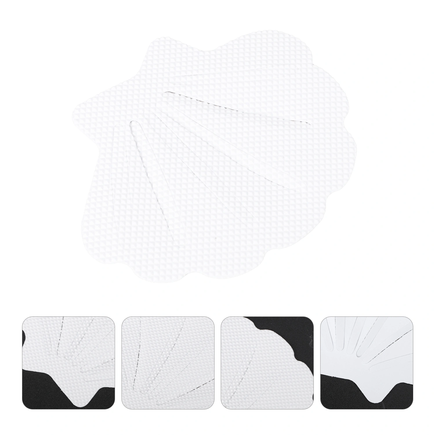 12PCS Bathroom Anti-slip Stickers Sea Shell Shape Bathing Safety Floor Decals (White)
