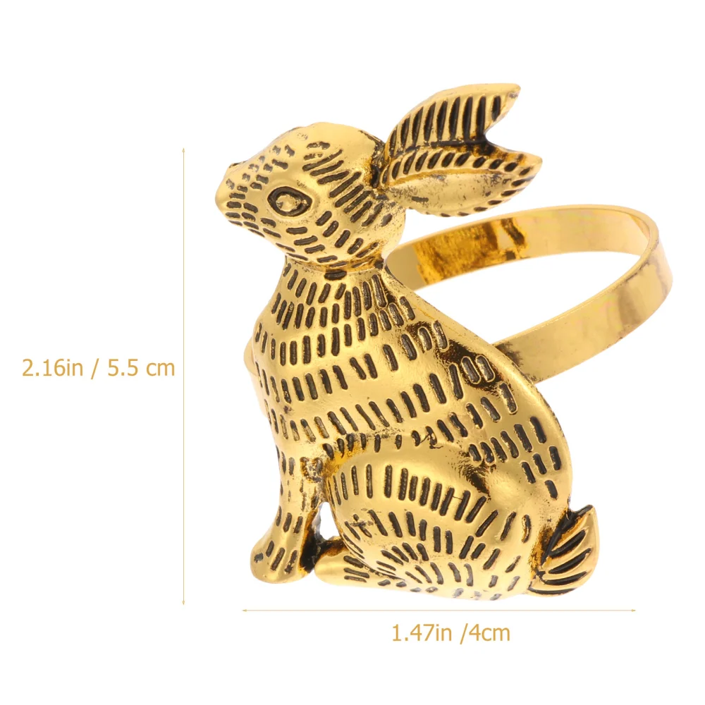 4pcs Easter Rabbit Shaped Napkin Rings Dining Table Napkin Rings Napkin Decors