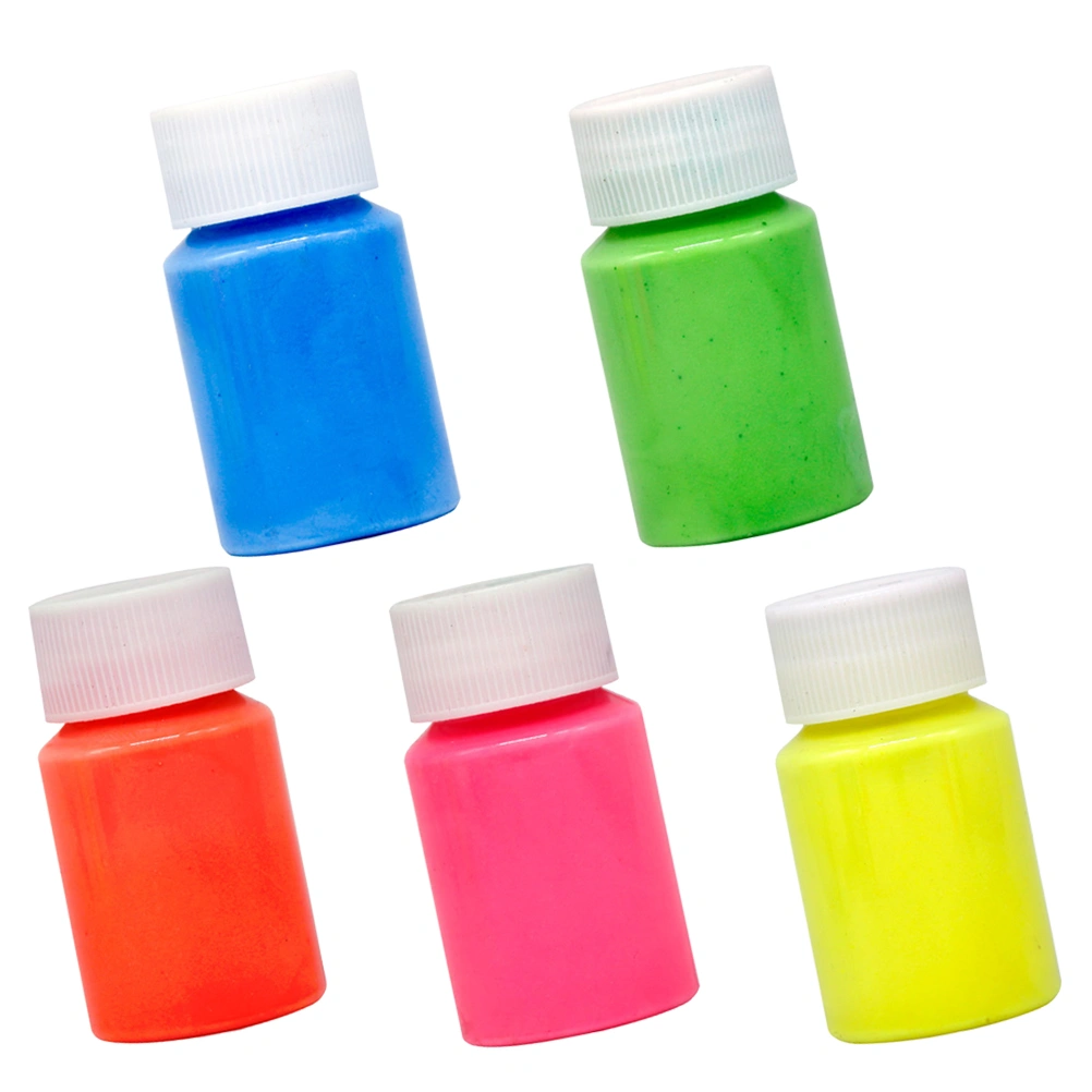 5pcs 15g DIY Glow in The Dark Pigments Neon Luminous Paint Fluorescent Paints for Crafts Nails Graffiti (Orange+Yellow+Green+Blue+Pink)