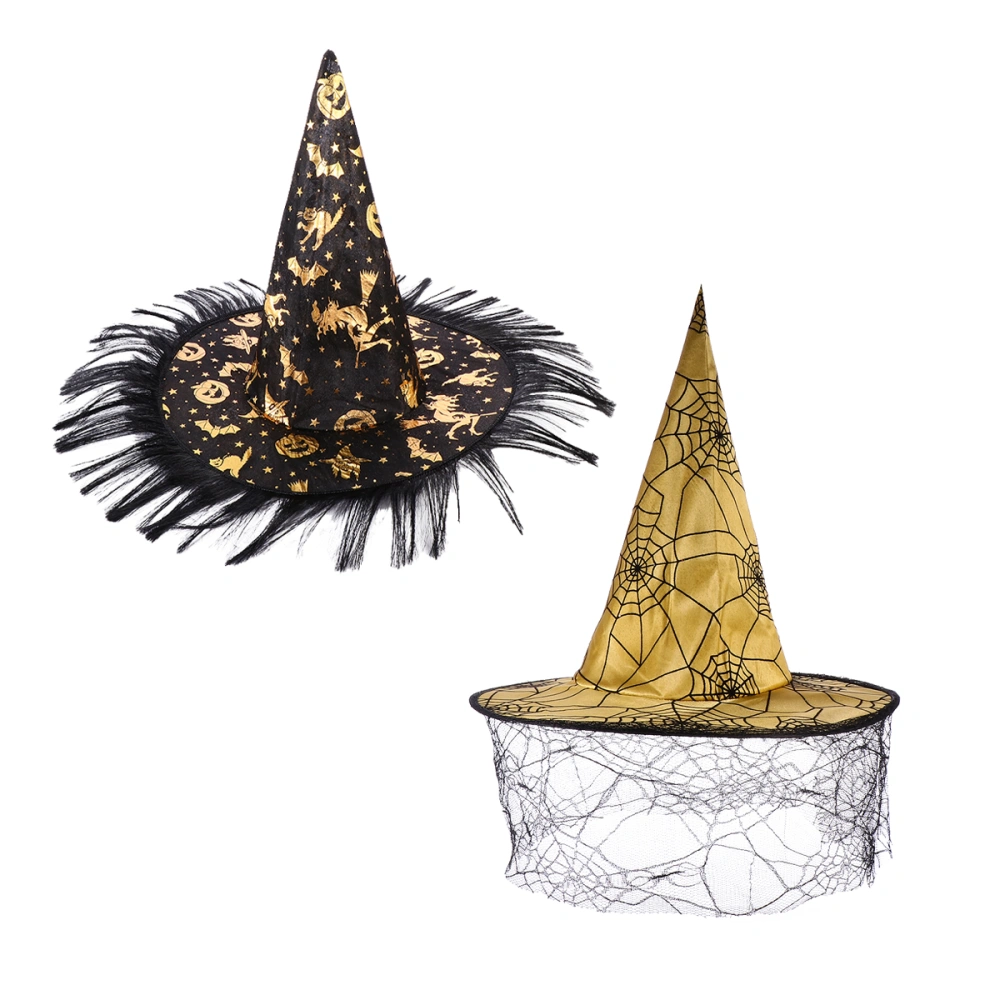 2pcs Halloween Witch Hat Creative Halloween Party Stage Show Prop