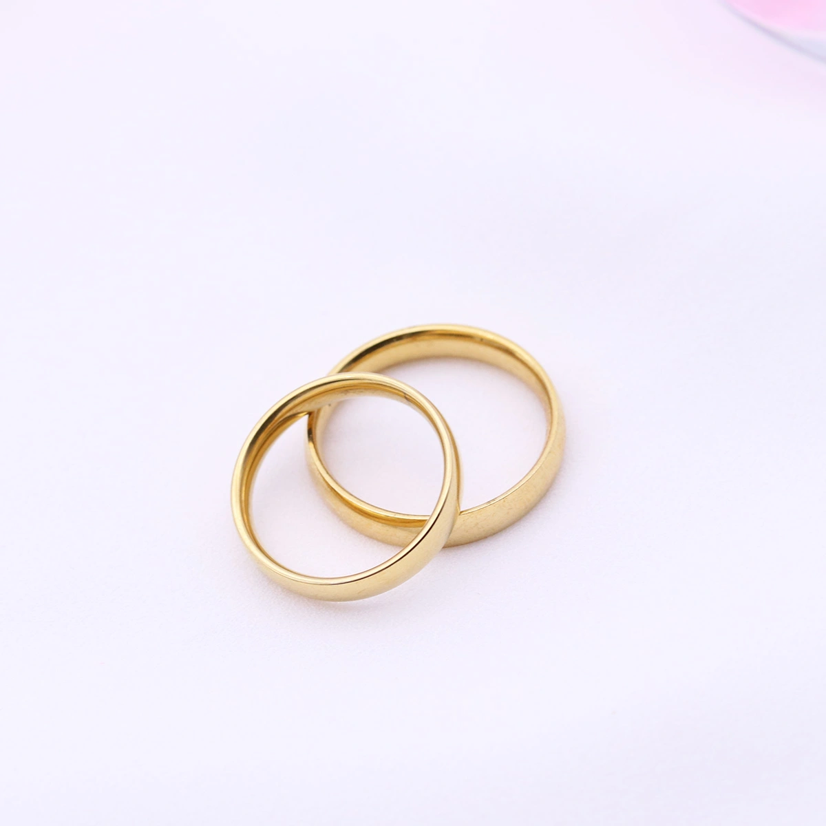 Simple Fashion Smooth Ring Single Index Finger Ring for Women Men Inner Diameter 18mm (Gold)