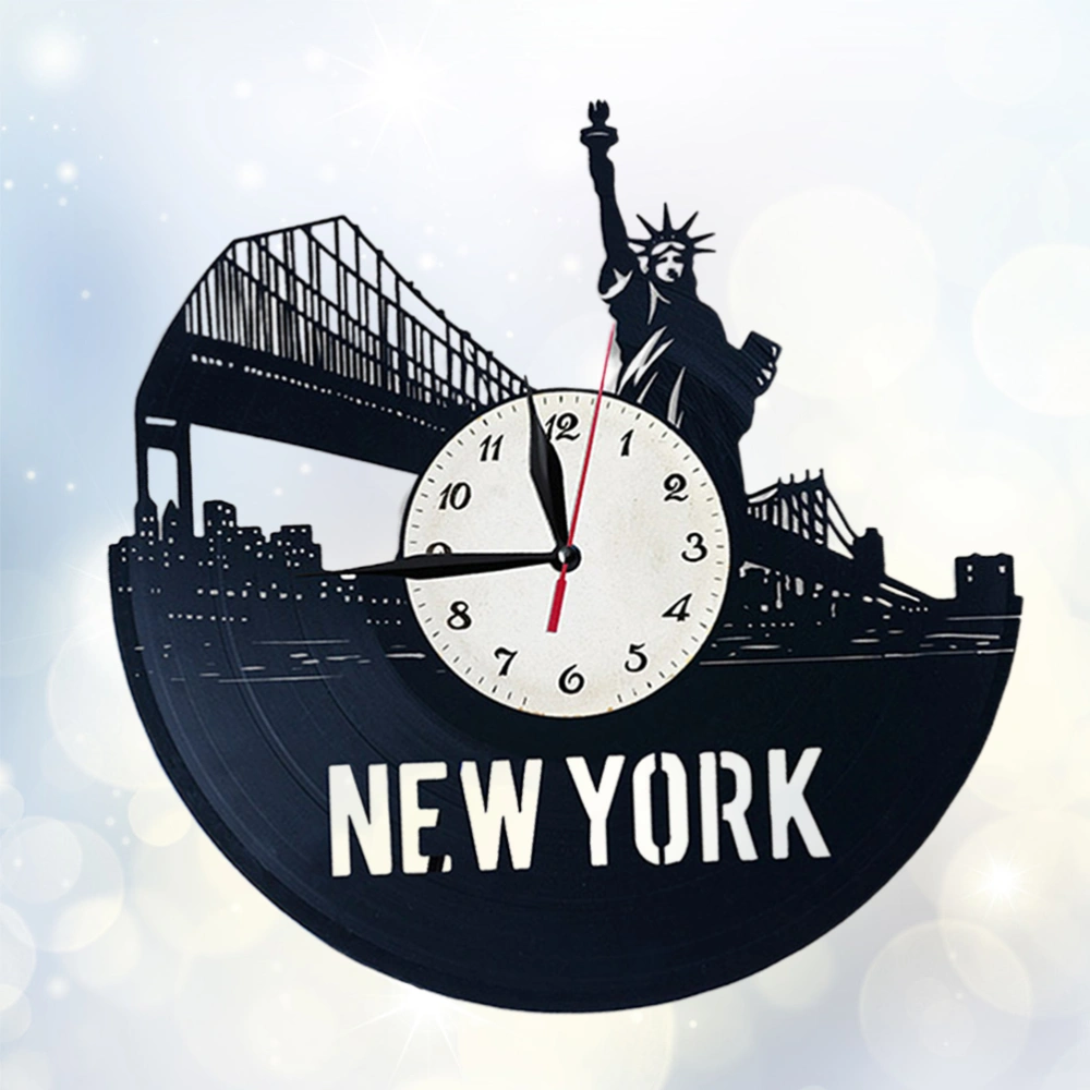 Vinyl Record Wall Clock New York City Wall Clock Creative Decorative Wall Clock (without Night Lamp Version)