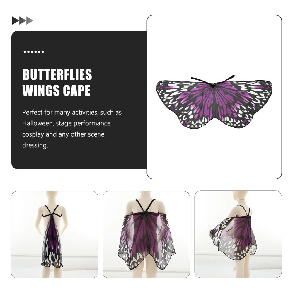 Children Butterfly-shaped Cape Decorative Cosplay Cape Polyester Butterfly-shaped Wing Cape