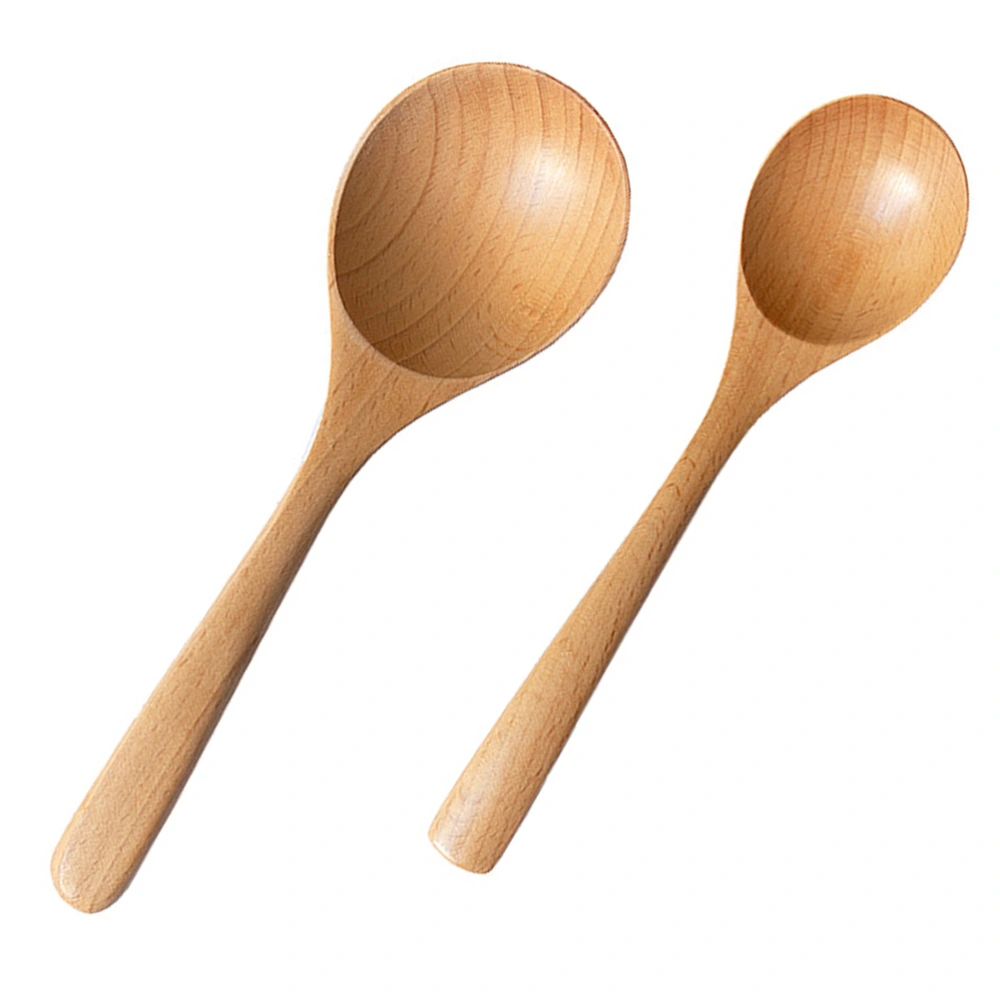 2Pcs Japanese Style Ramen Spoons Wooden Spoons Food Spoons Soup Spoons Kitchen Spoons