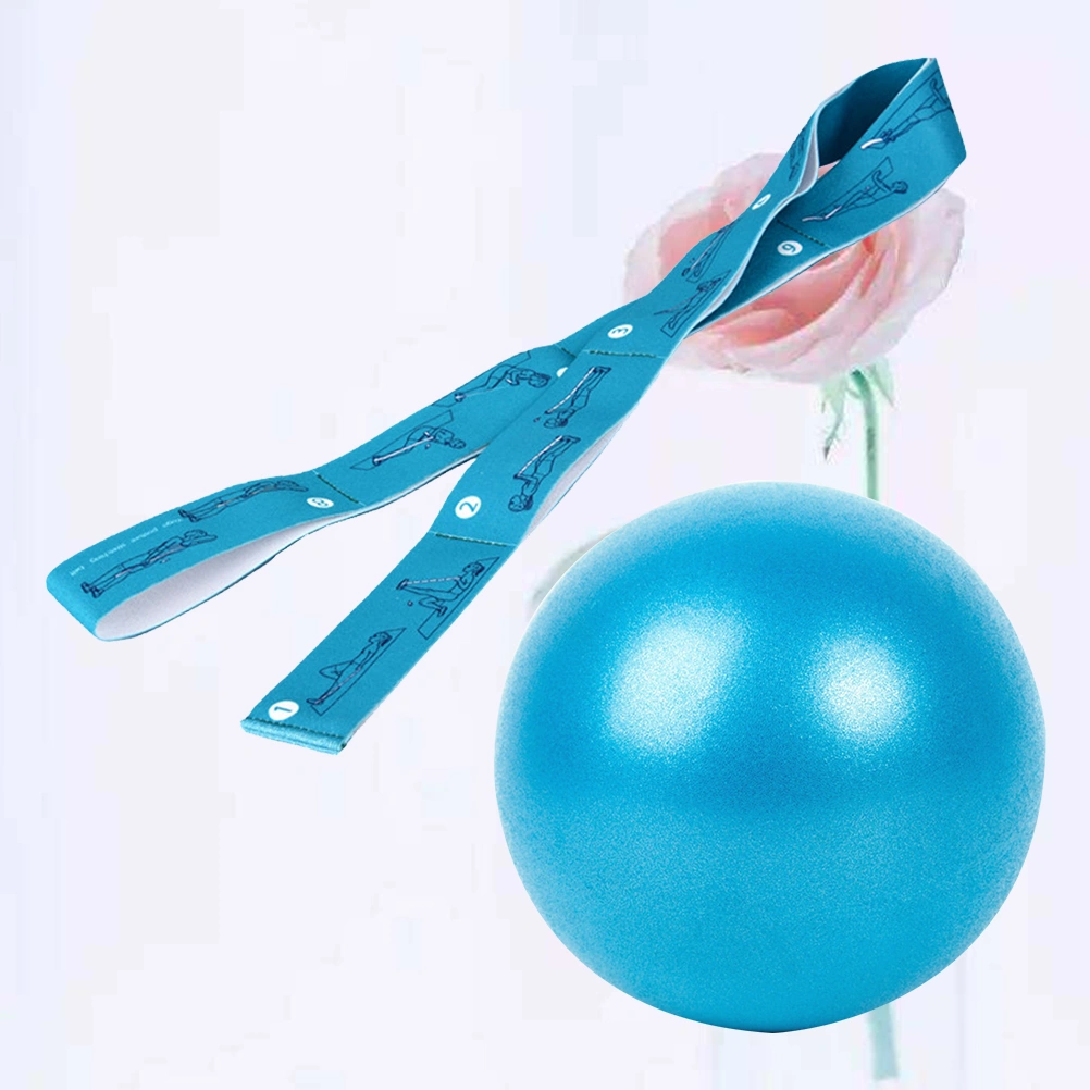 1 Set Home Auxiliary Tension Belt Elastic Belt Stretch Pulling Rope Strap Resistance Band Yoga Ball for Yoga Dance Fitness Sports (Blue)