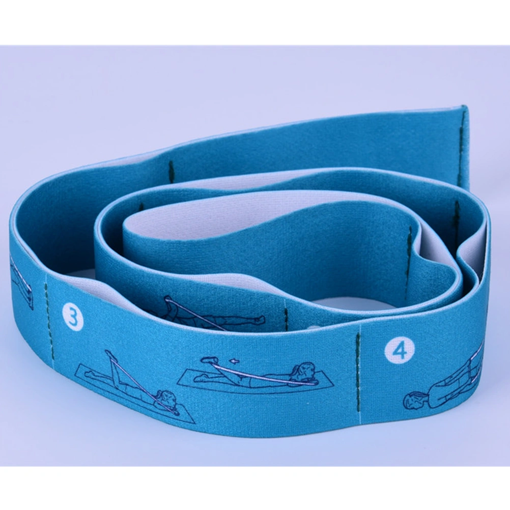 1 Set Home Auxiliary Tension Belt Elastic Belt Stretch Pulling Rope Strap Resistance Band Yoga Ball for Yoga Dance Fitness Sports (Blue)