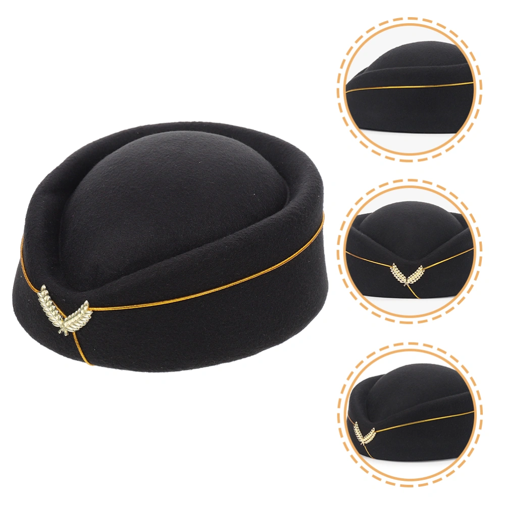 2pcs Stewardess Hats Flight Attendant Hat Decor Hostess Hat Cosplay Uniform Hat Prop