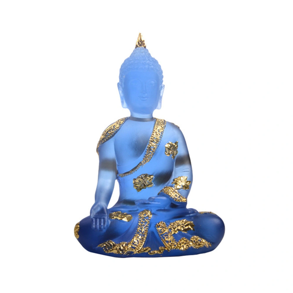 1PC Transparent Resin Ornament Buddha Statue Figurine Home Hallway Craft Adornment