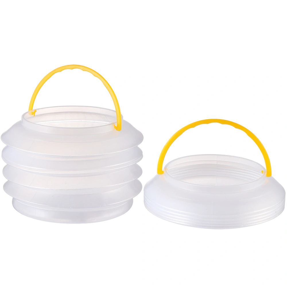 2pcs 2L Folding Water Bucket Travelling Foldable Bucket Transparent Washbasin