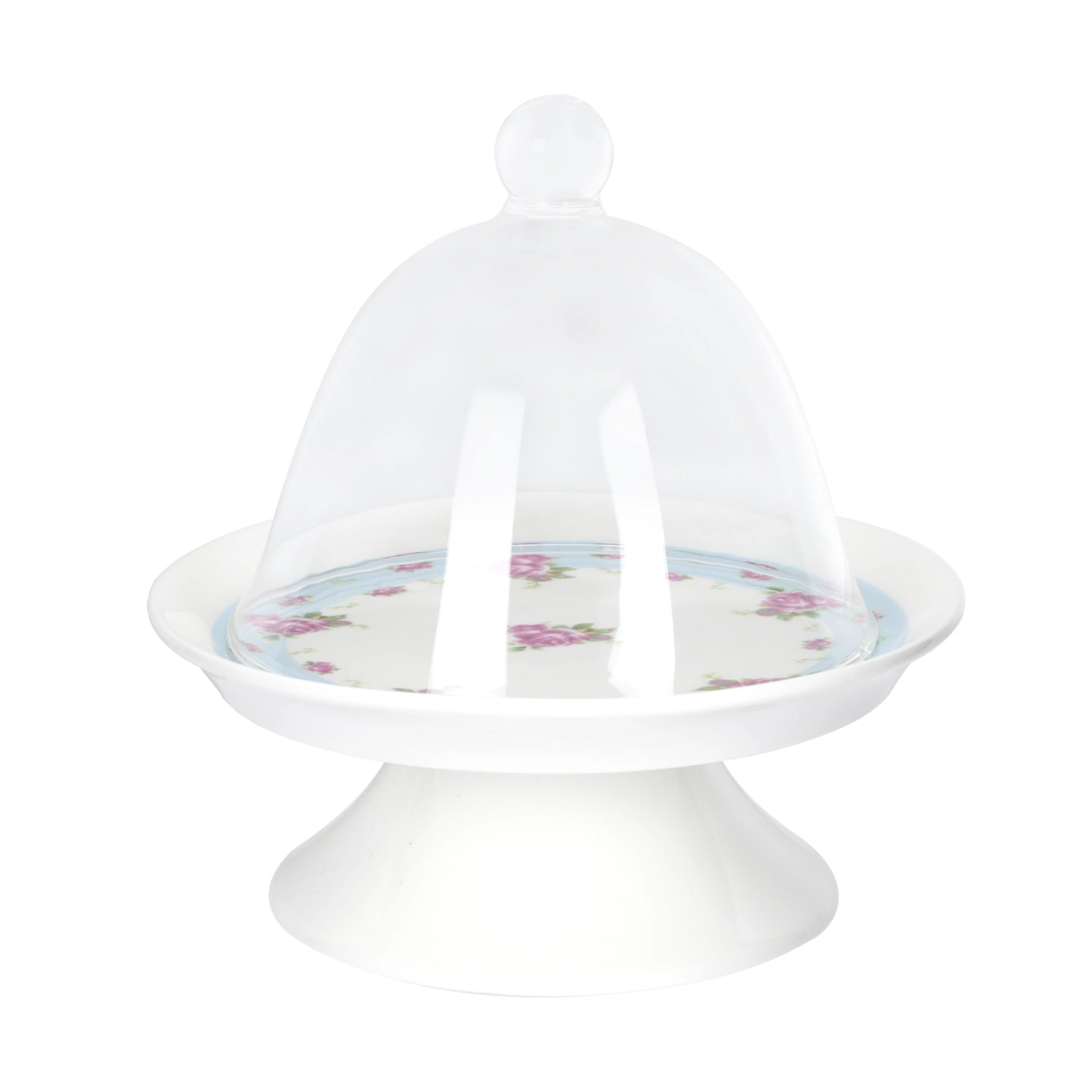 1 Set Covered Cake Display Stand Dessert Storage Plate Dustproof Bread Holder for Home