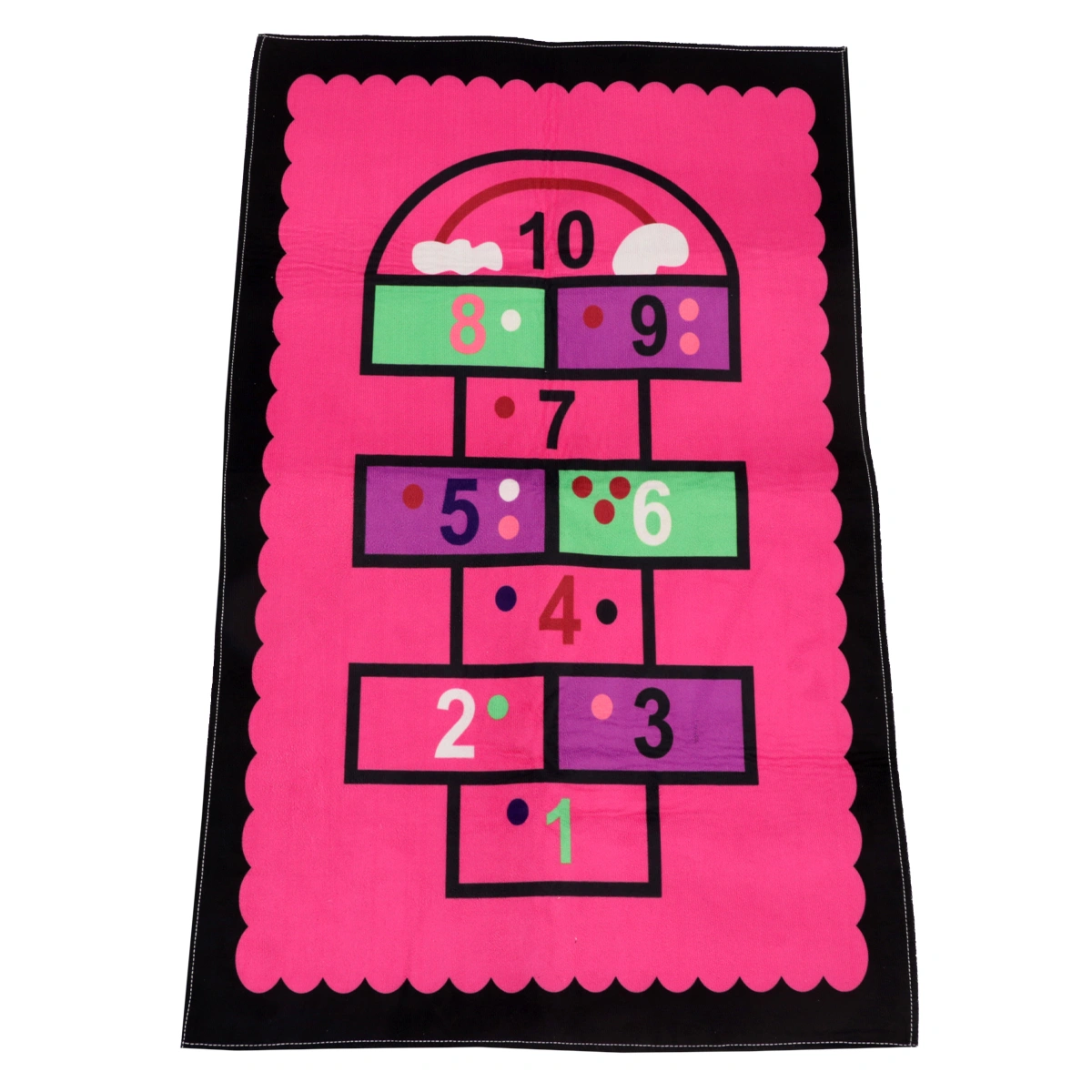 1pc Floor Mat Pads Hopscotch Floor Mat Bedroom Carpet Cartoon Pattern Carpet for Living Room Bedroom (Pink)