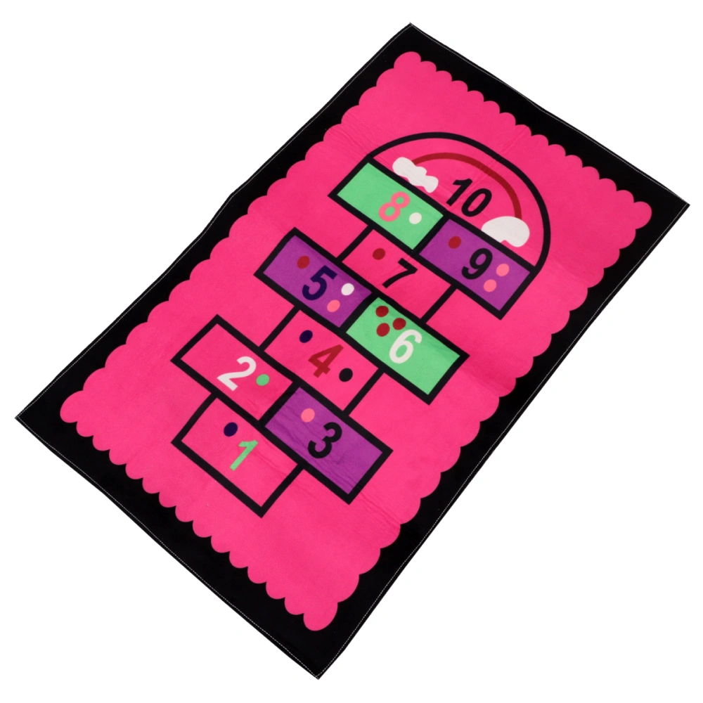 1pc Floor Mat Pads Hopscotch Floor Mat Bedroom Carpet Cartoon Pattern Carpet for Living Room Bedroom (Pink)