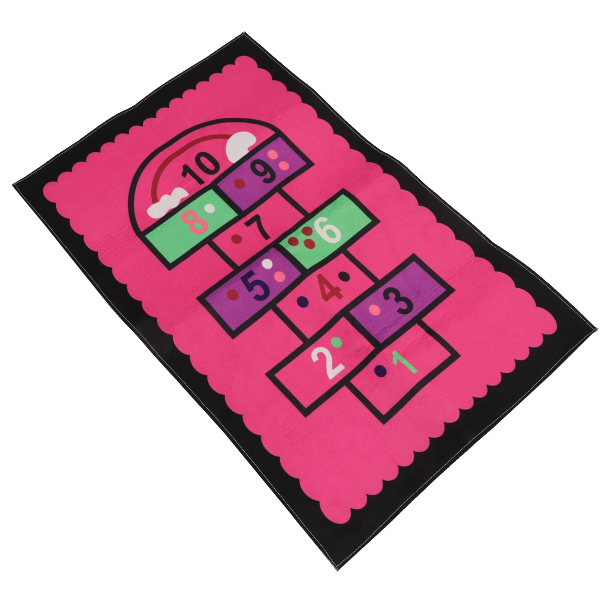 1pc Floor Mat Pads Hopscotch Floor Mat Bedroom Carpet Cartoon Pattern Carpet for Living Room Bedroom (Pink)