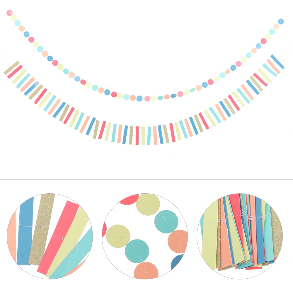 2pcs Classroom Party Decoration Colorful Circle String Strip String Ceiling Decorations for Classroom