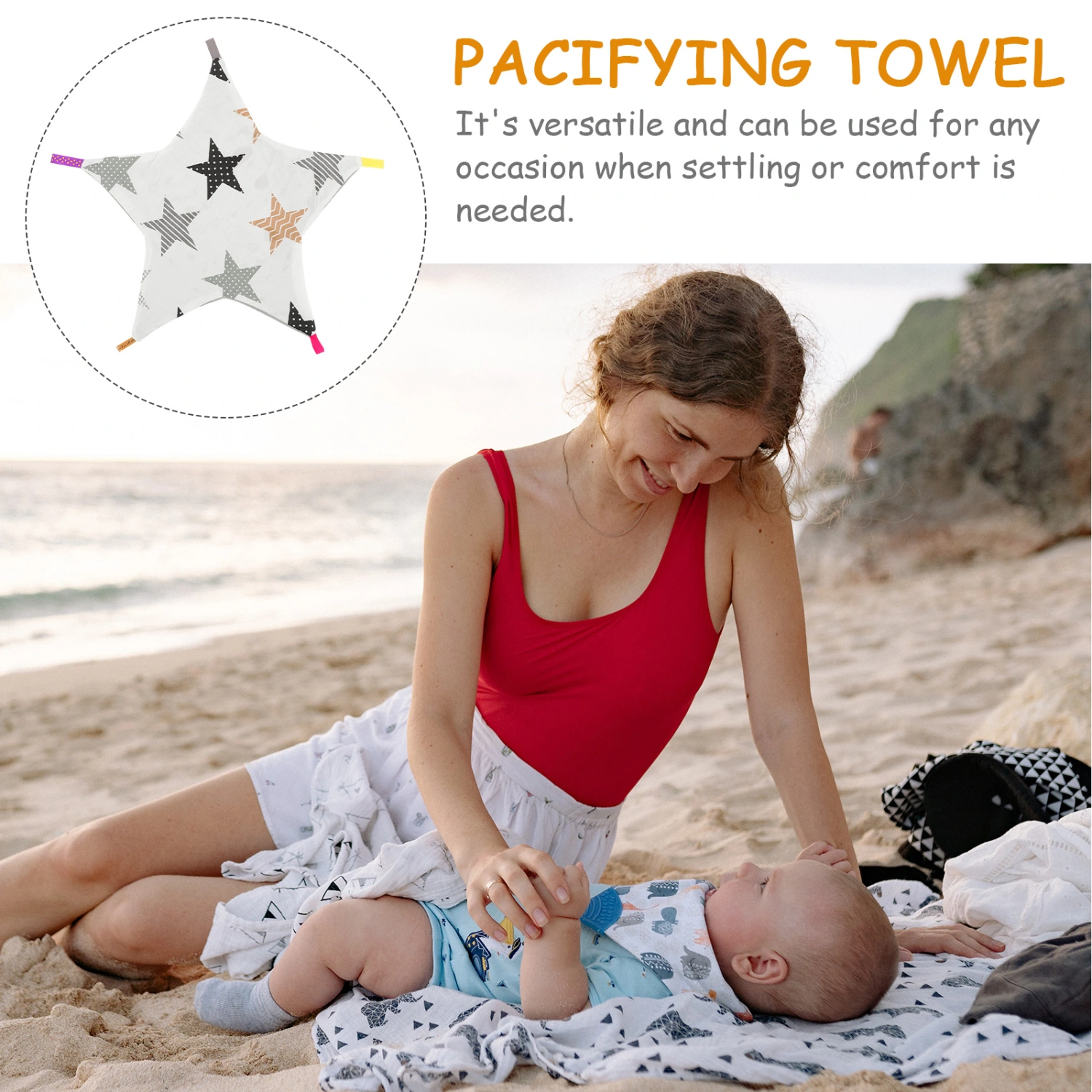 Dots Blanket Baby Comfort Towel Security Blanket Comfort Towel Pacifying Towel