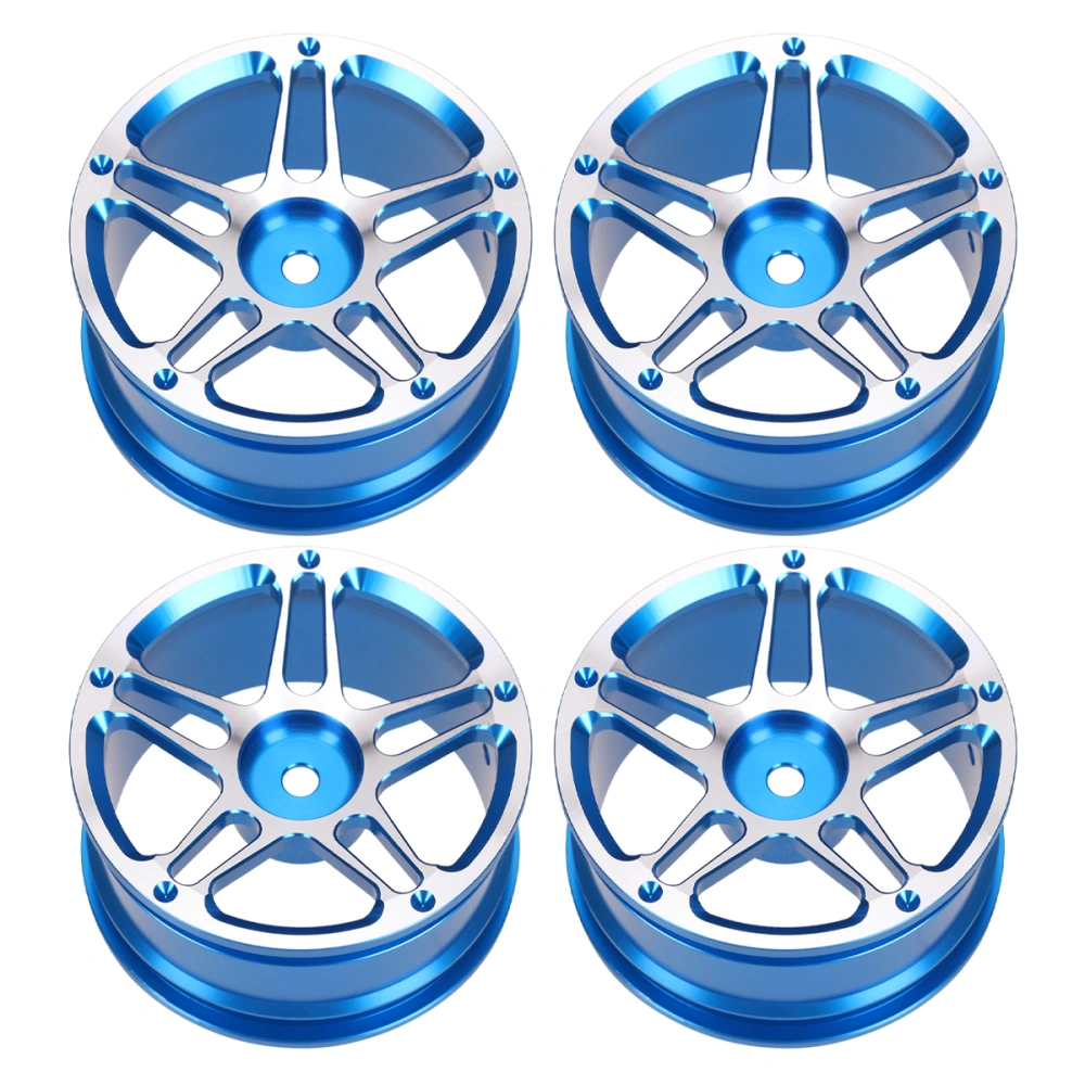 4Pcs 1.9 Inch 1/10 Drift Crawler Racing Car Accessories On-Road Metal Hub Parts (Type A Blue)