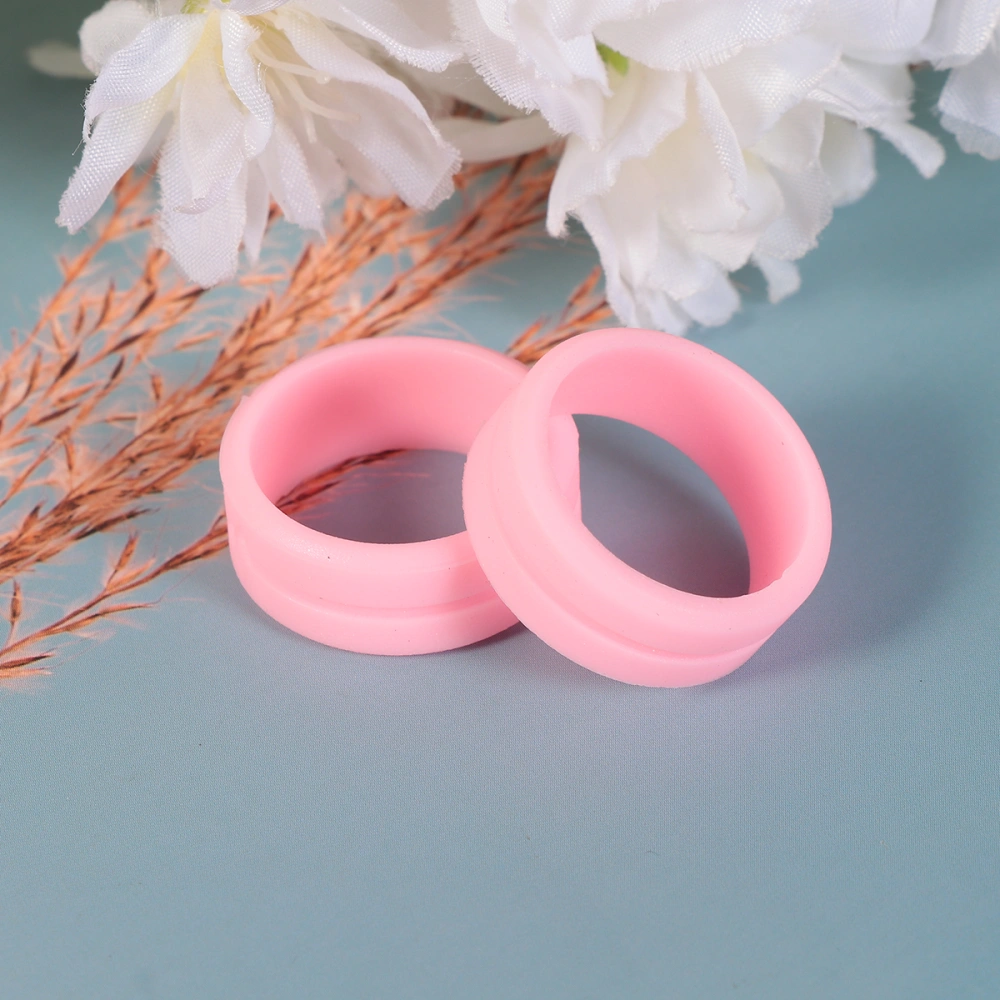 5pcs Silicone Ring Fashion Finger Ring Bachelor Single Person Party Ring Finger Jewelry for Women Men (Pink)