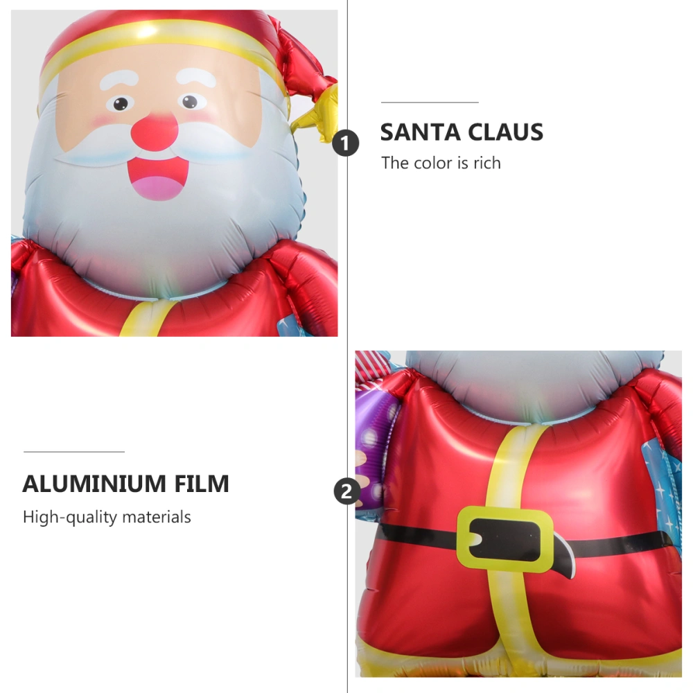 5pcs Christmas Decoration Santa Claus Patterned Balloon Party Foil Balloon Red