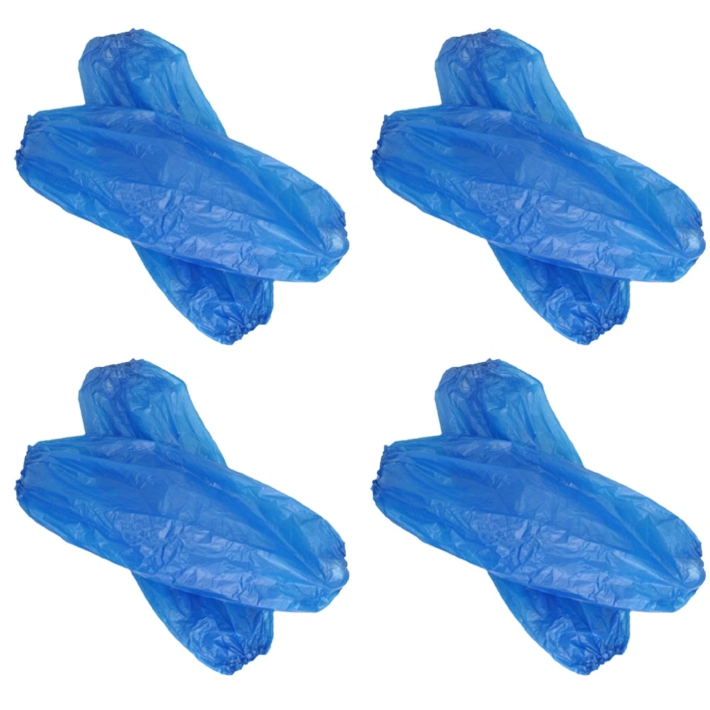 200pcs Disposable Plastic Oversleeves Waterproof Protector Arm Sleeves Covers Cleaning Tools (Blue 40*22)