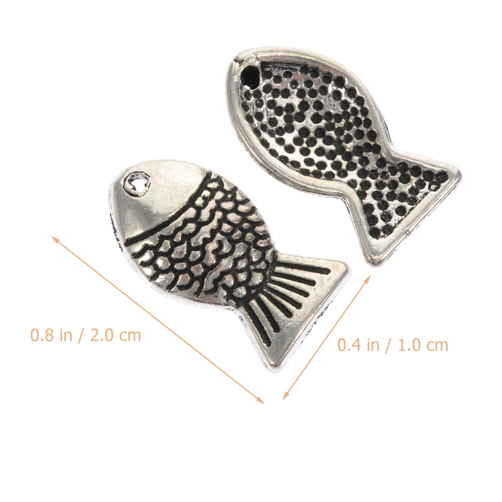 50pcs Retro Carp Pendants DIY Keychain Bag Pendants Alloy Cyprinoid Pendants