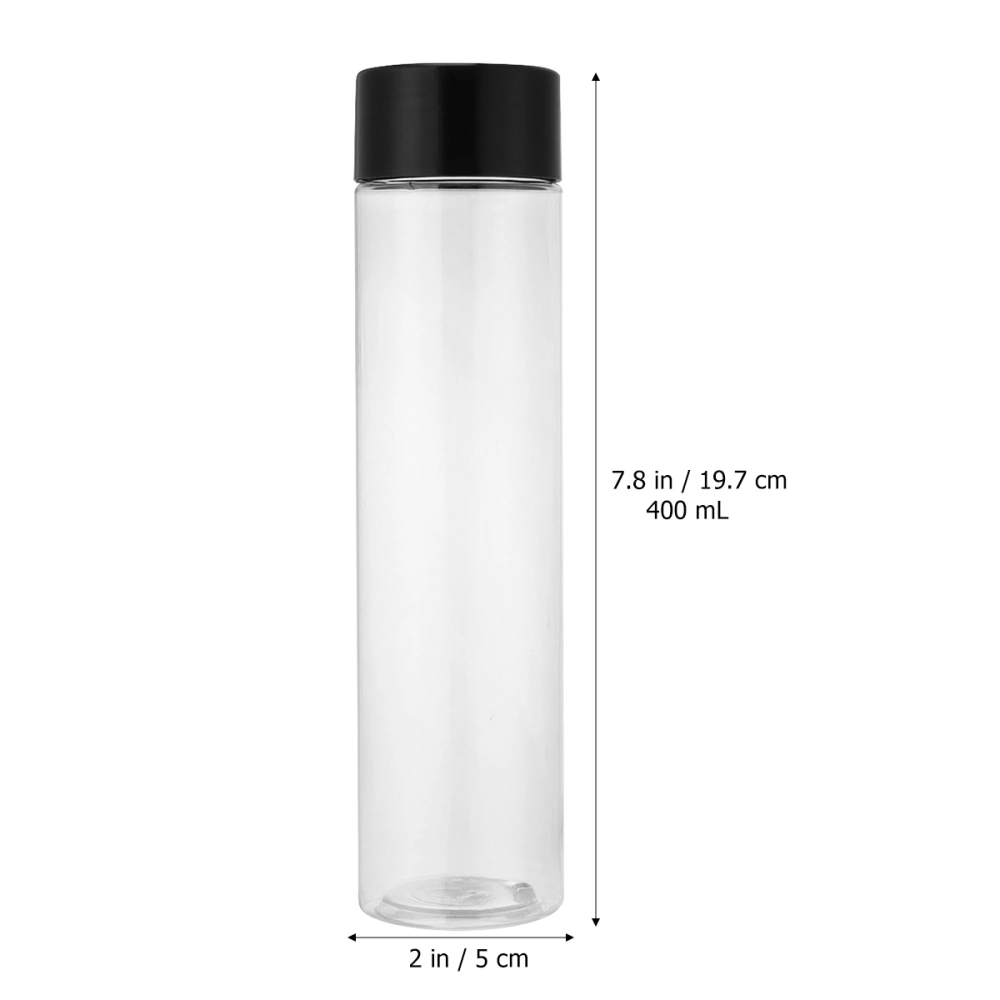 12PCS Plastic Beverage Bottles Disposable Empty Juice Bottles PET Water Storage Container (400ml)