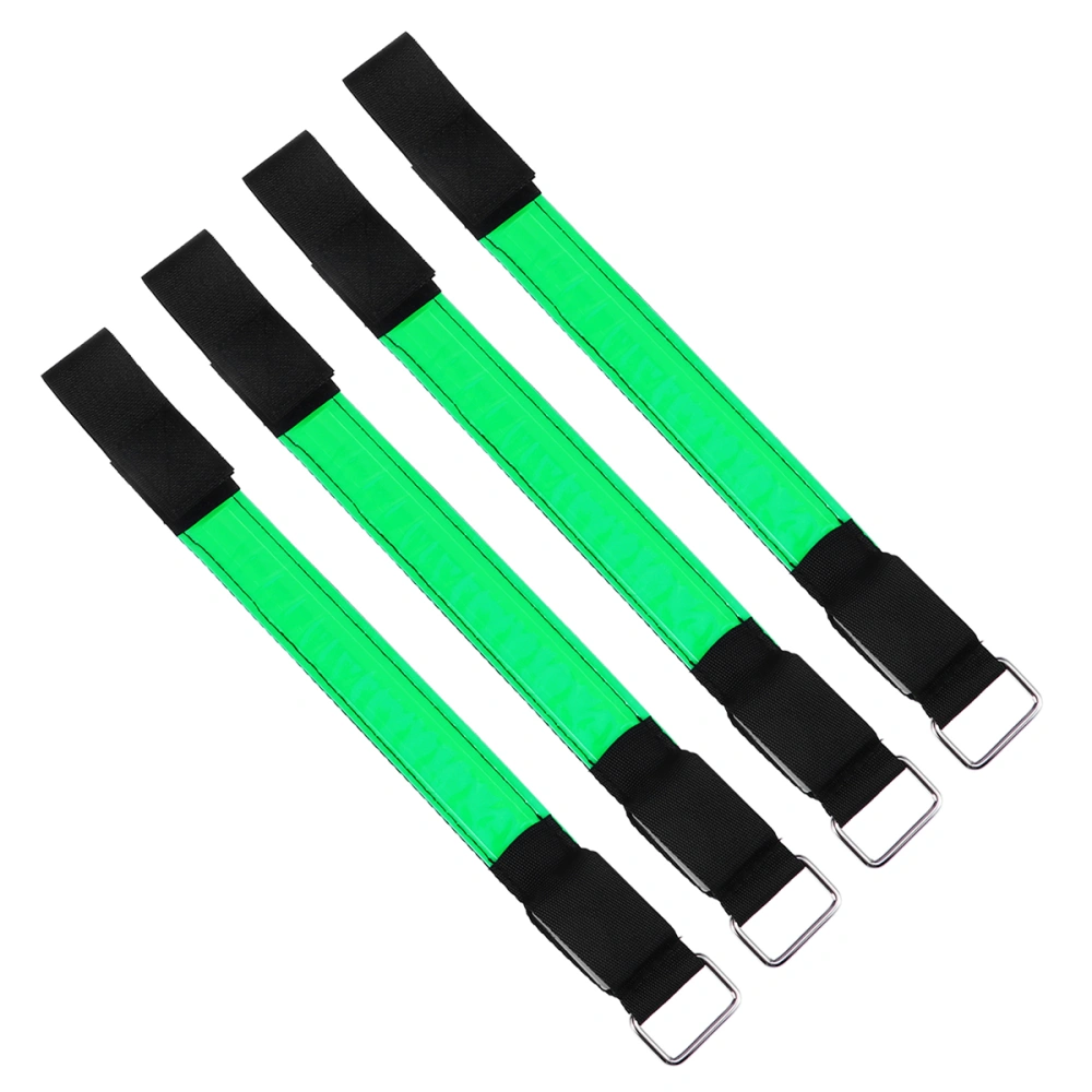 4pcs Outdoor LED Glowing Armband Bangle Reflective Bracelet Fluorescent Wristbands for Night Activities Running Party Favors (Green)