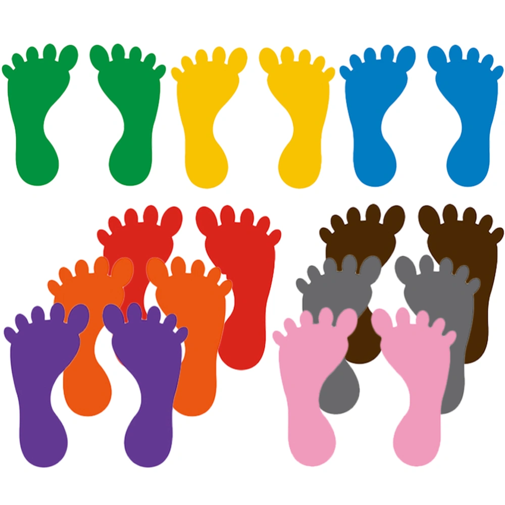 9 Pairs Feet Shape Stickers Colorful Footprint Sticker Footprint Decals