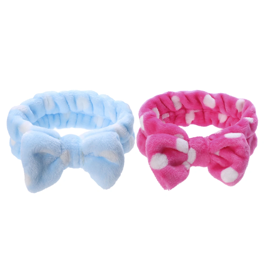 2pcs Makeup Headbands with and Big Bow for Women and Girls Shower Spa and Make Up