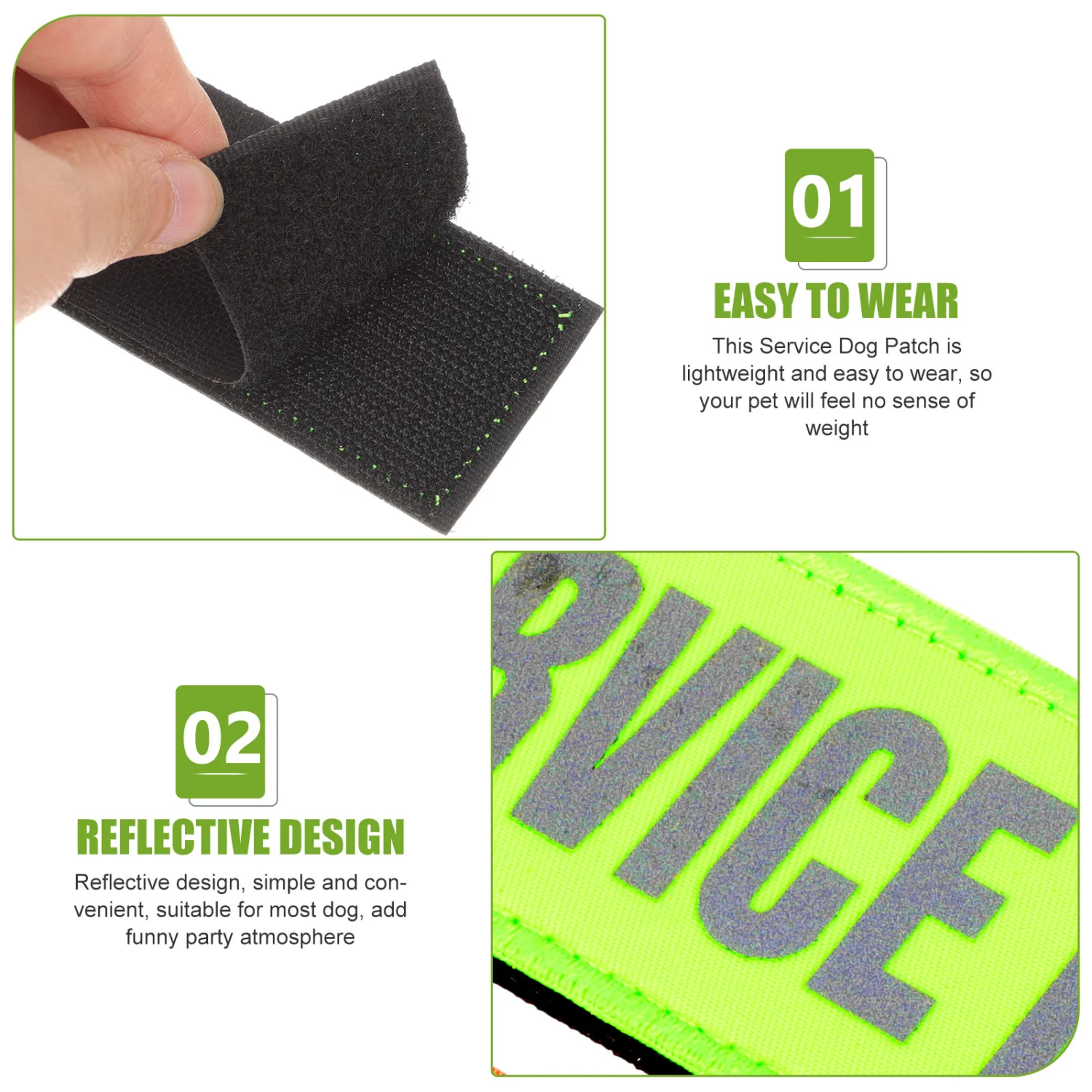 4Pcs Service Dog Patch Dog Harness Patches Dog Patch Tag Reflective Dog Patch Tags