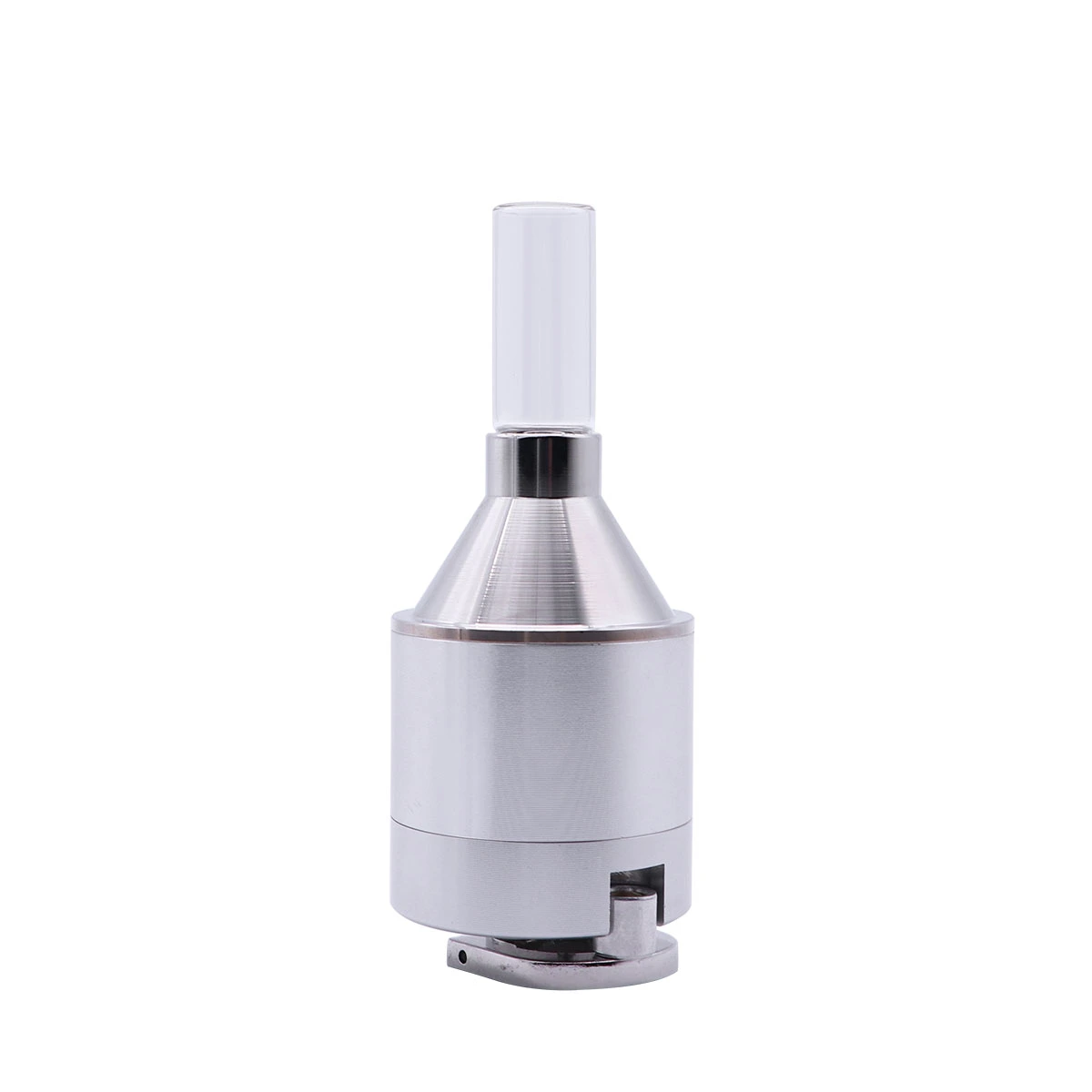 Metal Powder Grinder Hand Mill Funnel with Snuff Glass Bottle 4.4x10.7CM