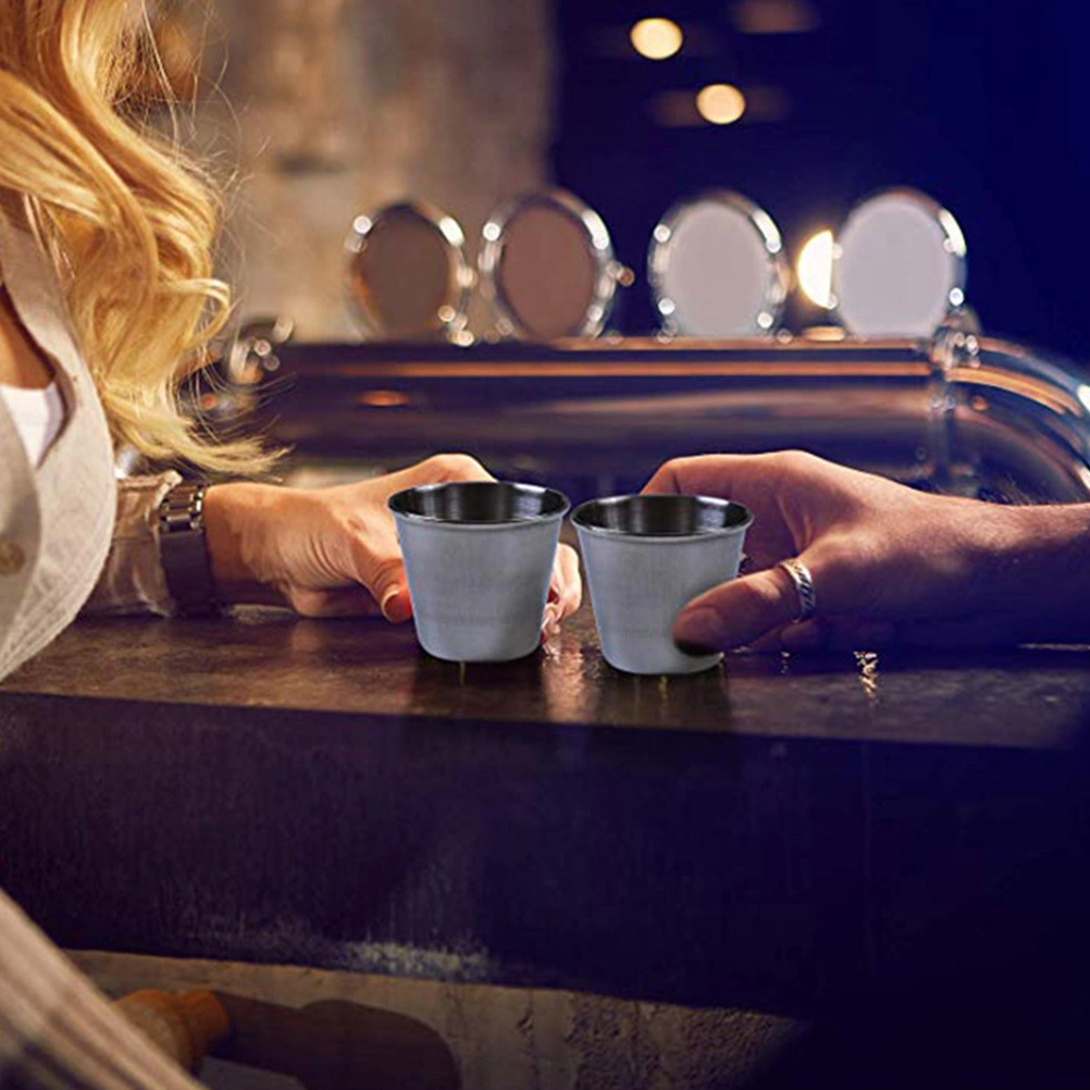 12pcs Stainless Steel Shot Cups Liquor Cups Spirits Cup Wine Cups Sauce Holders