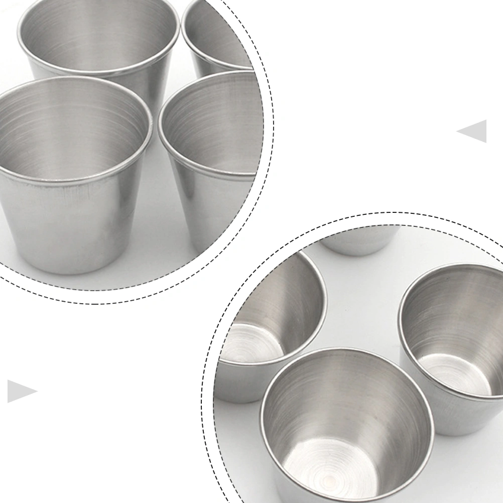 12pcs Stainless Steel Shot Cups Liquor Cups Spirits Cup Wine Cups Sauce Holders