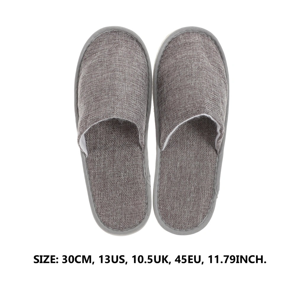 Japanese Style Travel Slippers Portable Folding Slippers Indoor Slippers for Home Hotel (Linen Color)