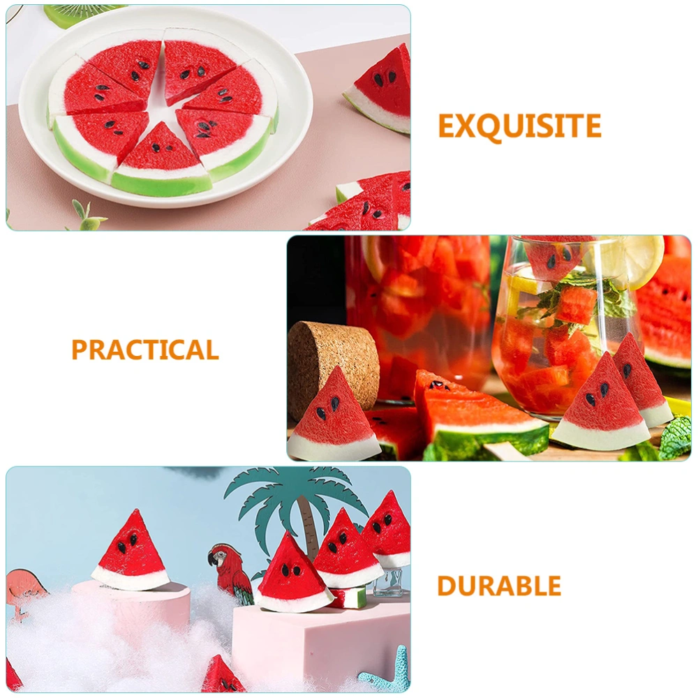 10Pcs Simulation Watermelon Slices Artificial Watermelon Slice Fake Fruits Decor