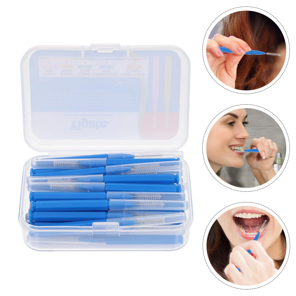 30Pcs Portable Interdental Brushes Interdental Cleaning Brushes Dental Tooth Cleaning Supplies