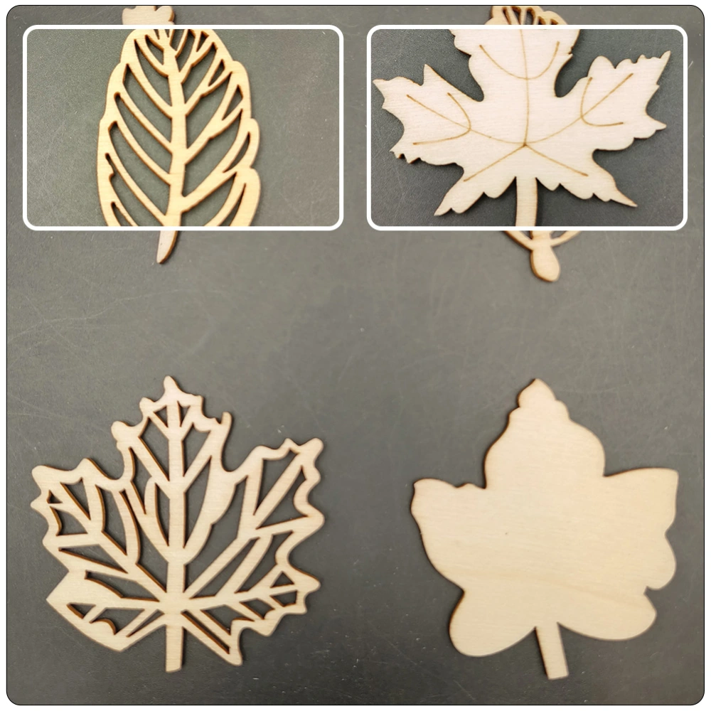 80pcs DIY Graffiti Wood Cutouts Hand-painted Craft Leaves Tags Mixed Style