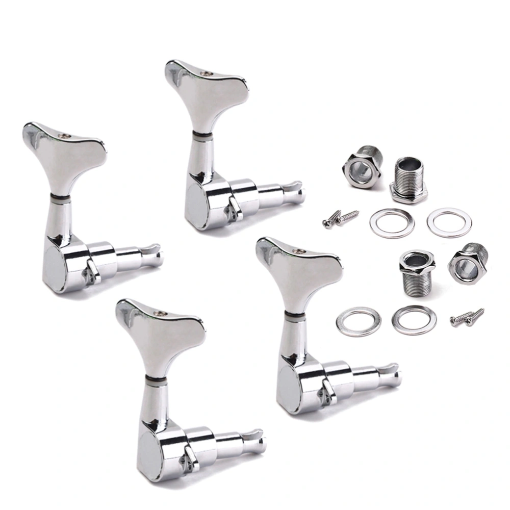 Bass Guitar Tuning Pegs Tuner Machine Heads Tuning Pegs for Electric or Acoustic Guitar with Ferrules Screws Threaded Bushing