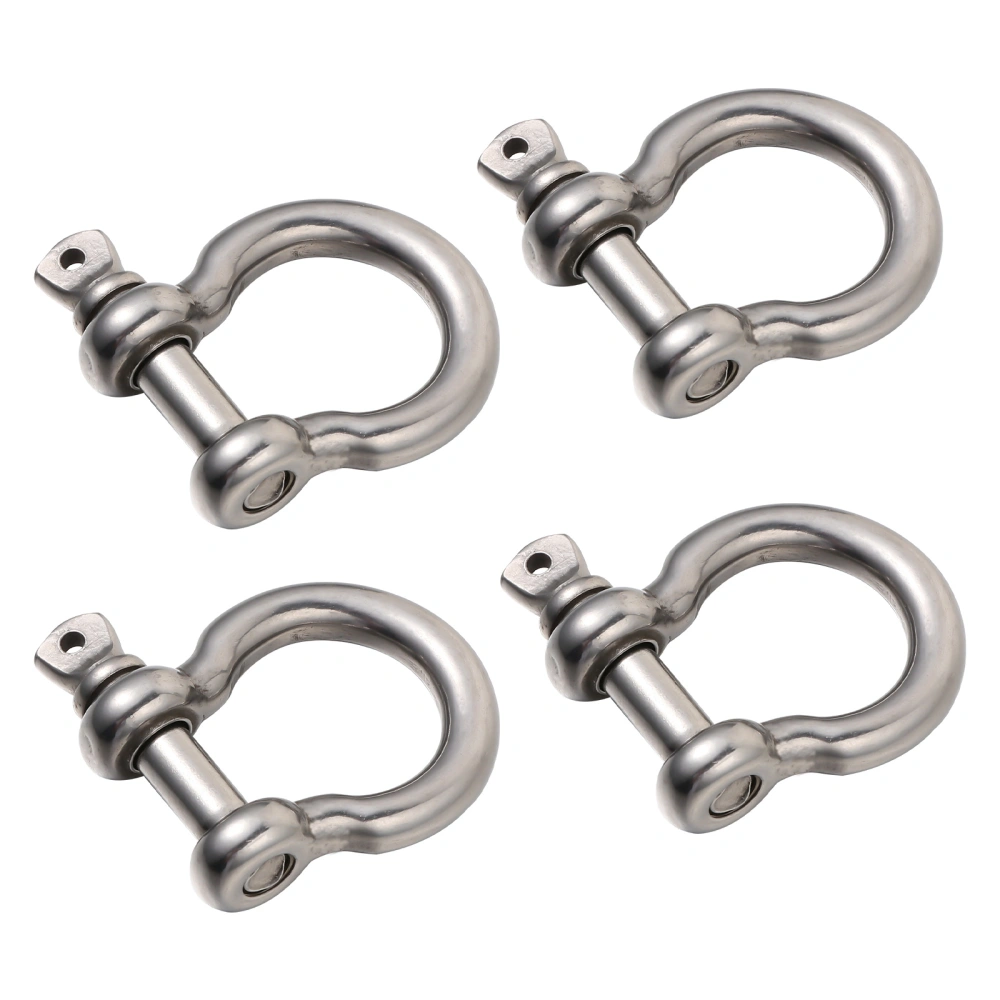 4pcs Stainless Steel Shackle Metal Shackle Lifting Shackle D-Shaped Shackle