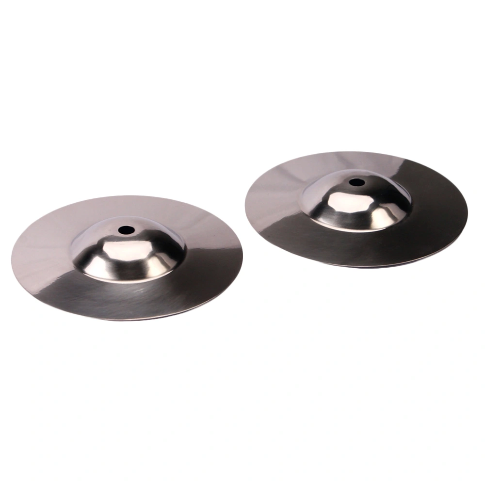 2pcs Beginner Crash Cymbal Drum Durable Percussion Instrument Accessories WD01 (Silver)