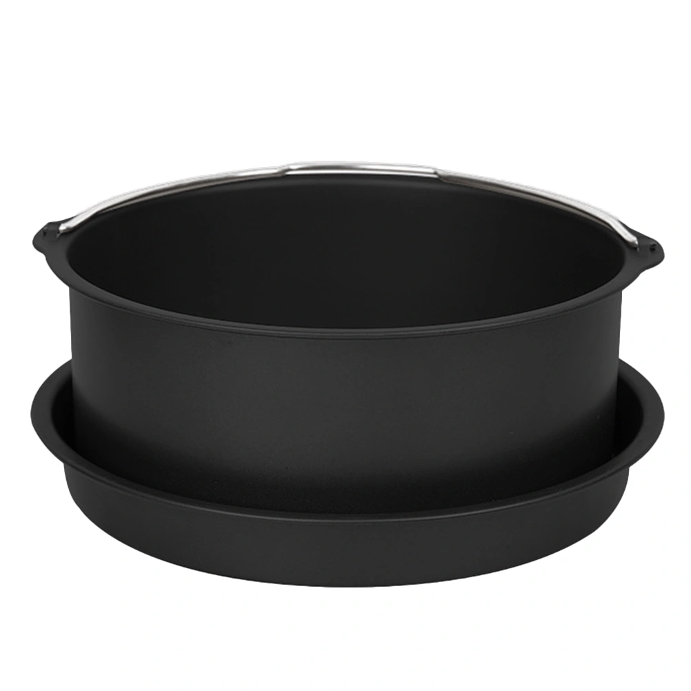 1 Set Cake Basket Pizza Plate Tray Air Fryer Accessories Baking Tools Kitchen Gadgets for Cake Pizza Dessert (Black, 6inch)