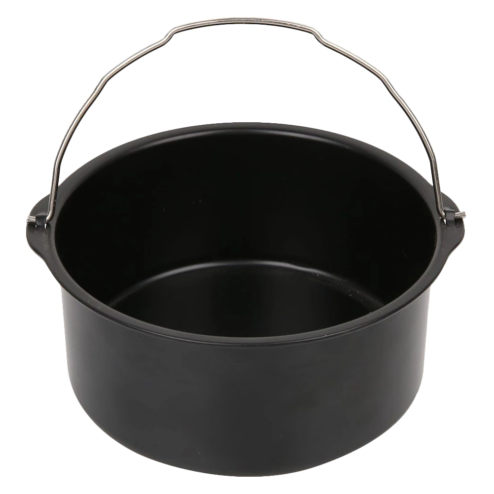 1 Set Cake Basket Pizza Plate Tray Air Fryer Accessories Baking Tools Kitchen Gadgets for Cake Pizza Dessert (Black, 6inch)