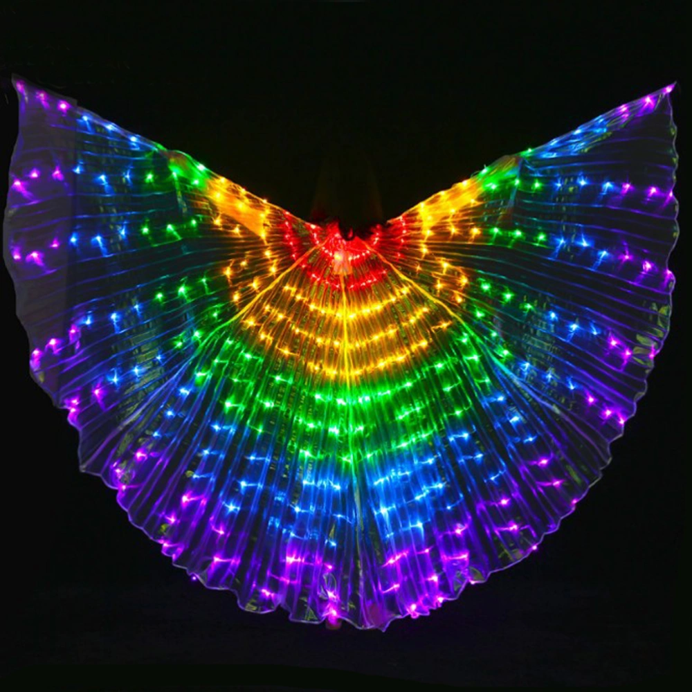 Adult Women LED Wings Glow Light Up Belly Dance Costumes Performance Clothing Carnival Halloween