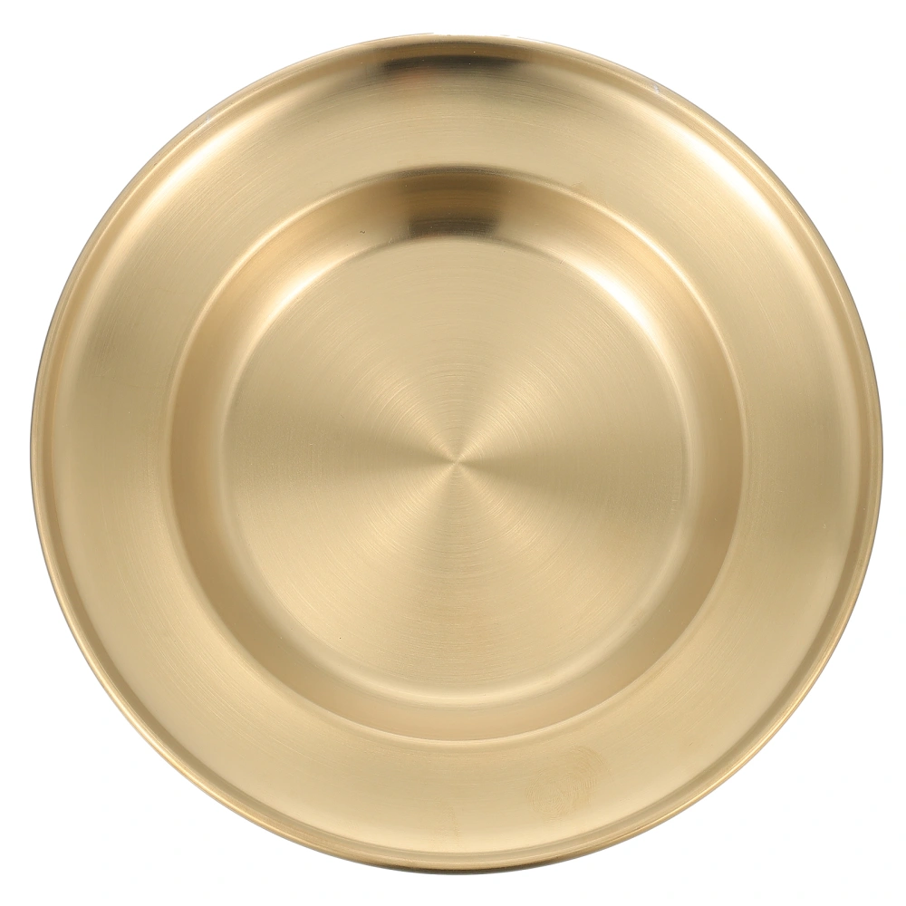 Stainless Steel Plate Round Dinner Plate Multi-functional Food Serving Plate