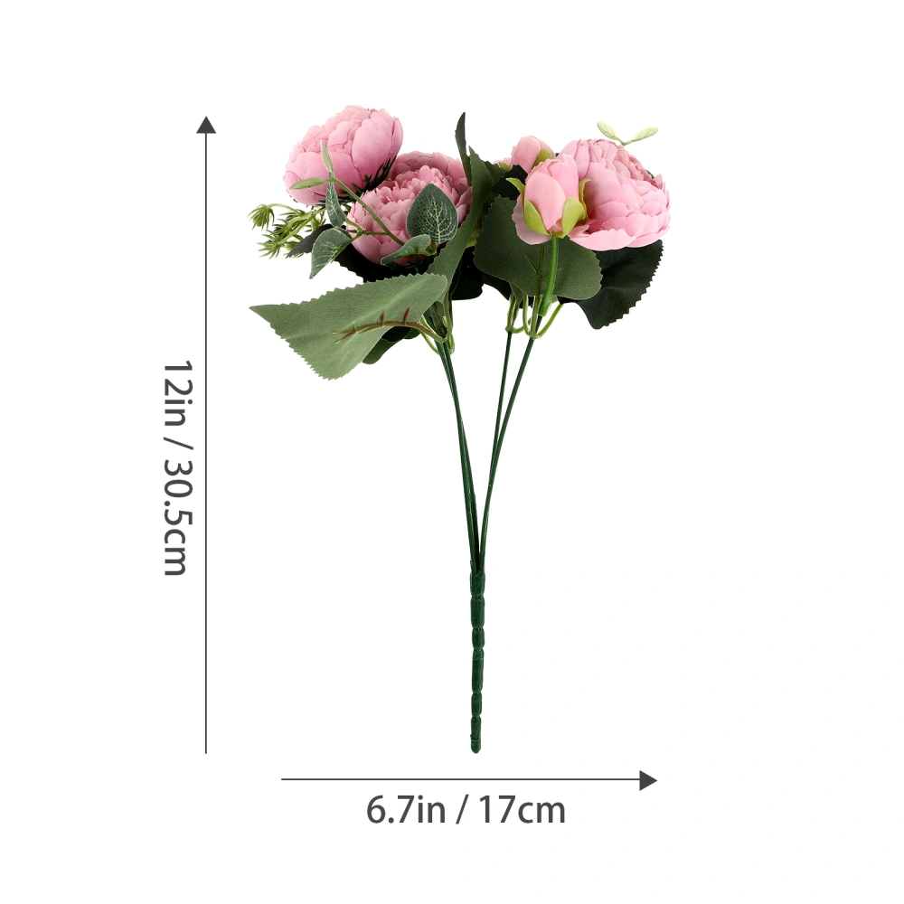 2Pcs Simulated Peony Ornament Wedding Flower Adornment DIY Flower Bouquet Prop