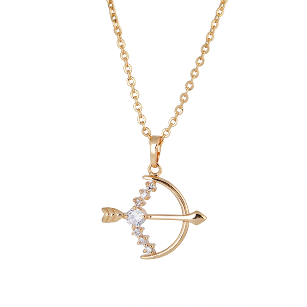 Women Necklace Stylish Bow and Arrow Shape Zincons Hollow out Necklace (Golden)