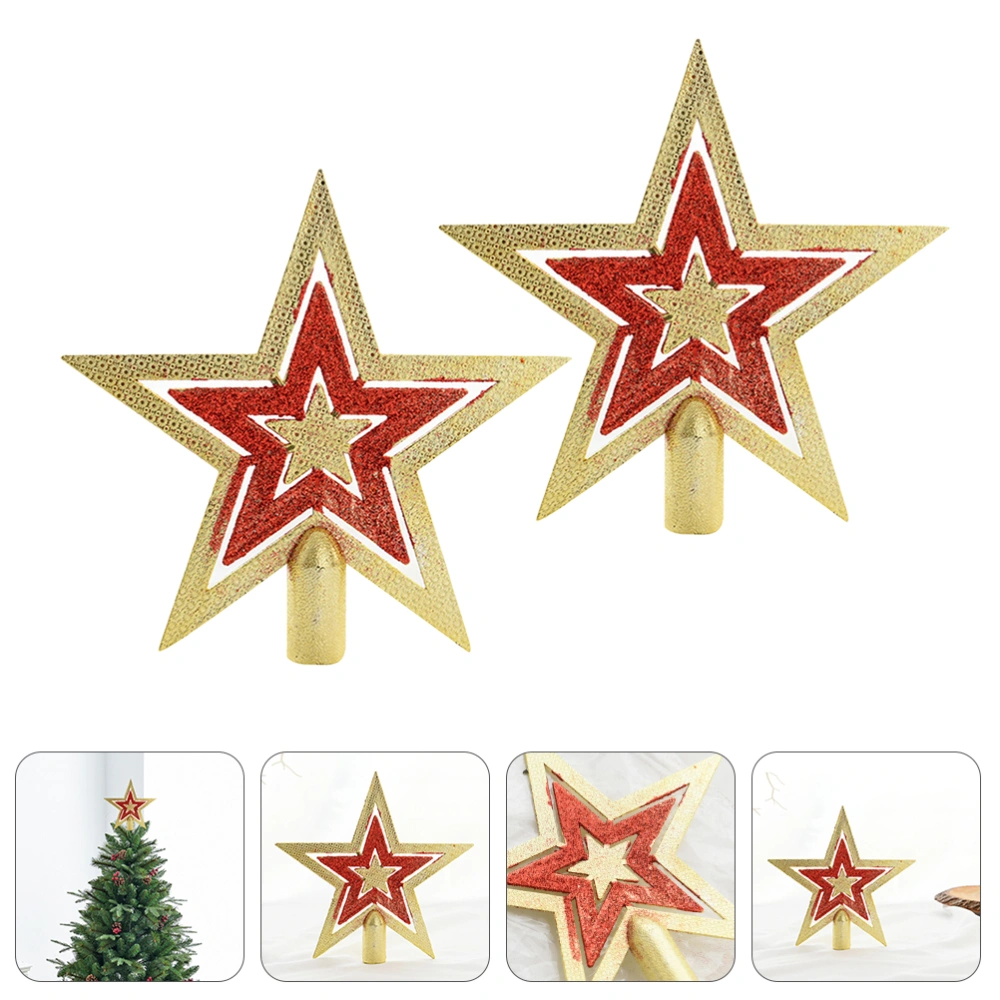 2pcs Professional Christmas Tree Topper Star Designed Christmas Tree Decor