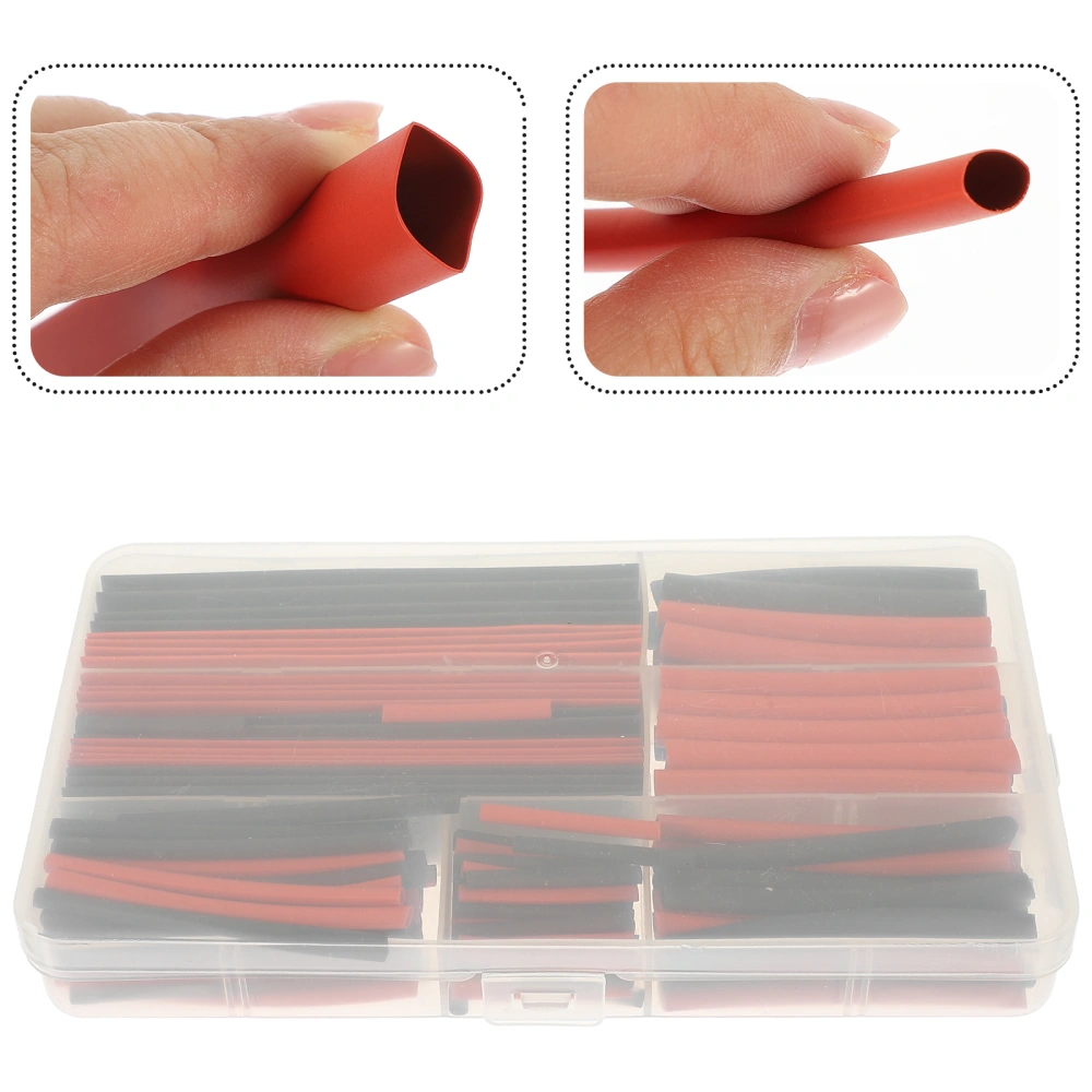 150pcs 2:1 Polyolefin Halogen-Free Heat Shrink Tubing Tubes in 8 Differernt Sizes - 2mm to 13mm (Black & Red)