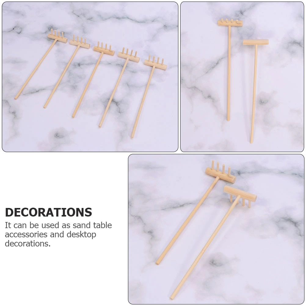 4 Pcs Small Zen Garden Rake Mini Zen Sand Rake Tea Art Rake Bamboo Rake Tool