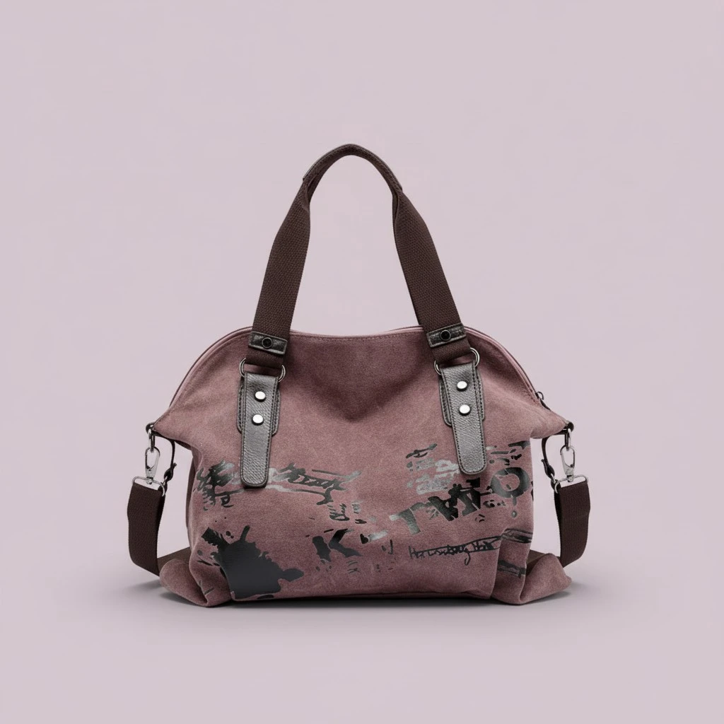 Womens Casual Canvas Shoulder Bags Messenger Bags Vintage Crossbody Bag Tote Bags Handbag (Violet)